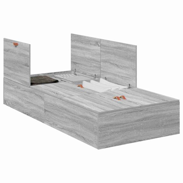 vidaXL Σκελετός Κρεβατιού Γκρι sonoma 190 x 90 x 31.5 εκ.