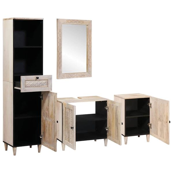 vidaXL Σετ Επίπλων Μπάνιου με συρτάρι 4 pcs Λευκό 38 x 33 x 160 εκ.