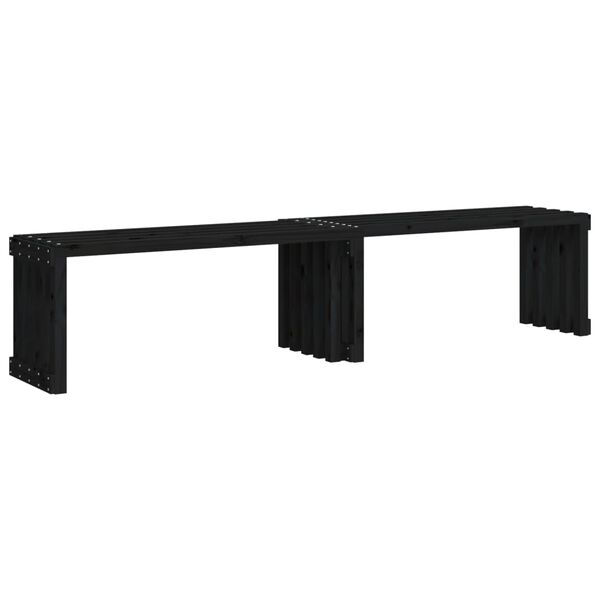 vidaXL Παγκάκι Κήπου Επεκτάσιμο Μαύρο 212,5x40,5x45εκ. Μασίφ Πεύκο