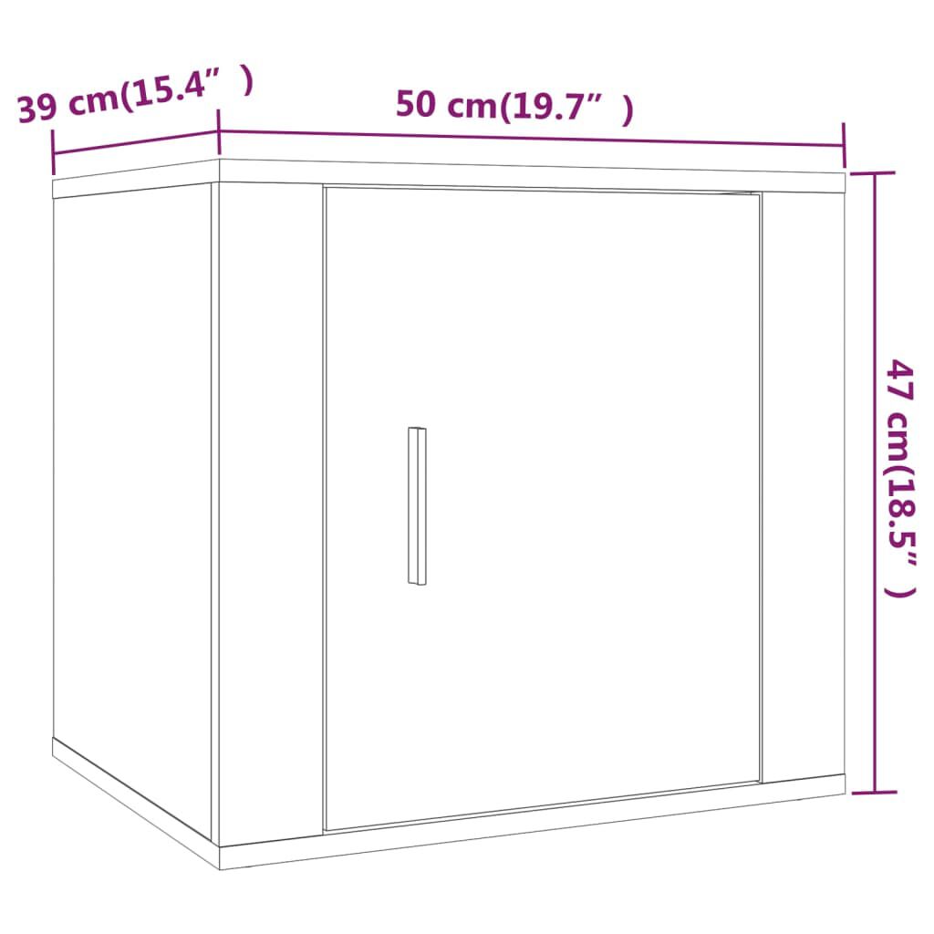 vidaXL Κομοδίνα Γυαλιστερό Λευκό 50 x 39 x 47 εκ.