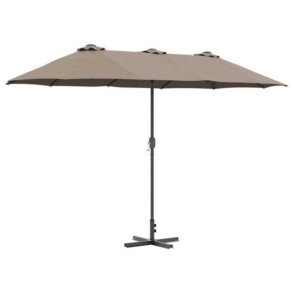 vidaXL Ομπρέλα Κήπου Taupe 370 x 197 x 239 εκ