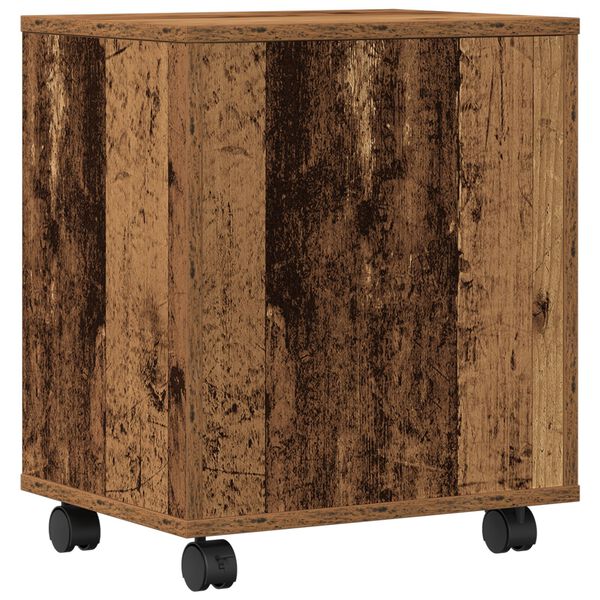 vidaXL Ράφι Εκτυπωτή με Ρόδες Παλιό Ξύλο 41x32x48 εκ