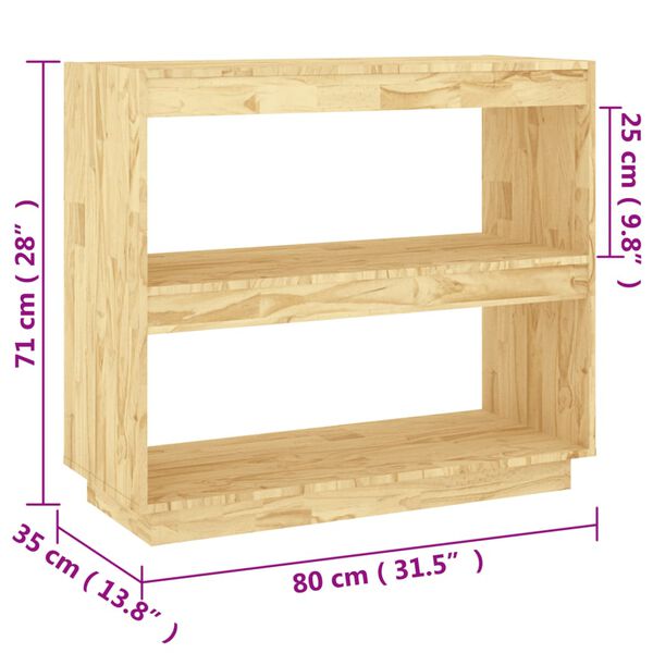 vidaXL Βιβλιοθήκη 80 x 35 x 71 εκ. από Μασίφ Ξύλο Πεύκου