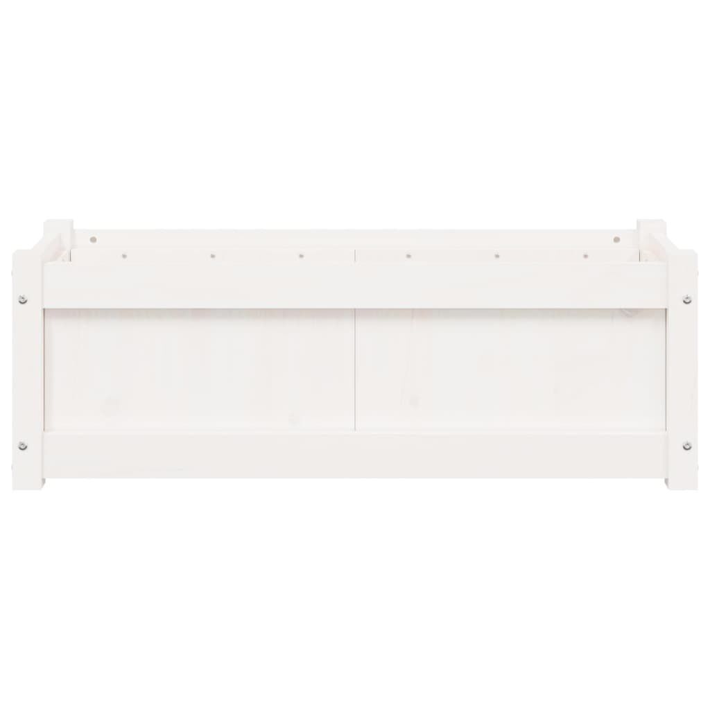 vidaXL Ζαρντινιέρα Λευκή 90 x 31 x 31 εκ. από Μασίφ Ξύλο Πεύκου