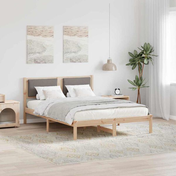 vidaXL &Sigma;&kappa;&epsilon;&lambda;&epsilon;&tau;ό&sigmaf; &Kappa;&rho;&epsilon;&beta;&alpha;&tau;&iota;&omicron;ύ Taupe 160 x 200 cm &Sigma;&tau;&epsilon;&rho;&epsilon;ά &xi;&upsilon;&lambda;&epsilon;ί&alpha; &pi;&epsilon;ύ&kappa;&omicron;&upsilon;