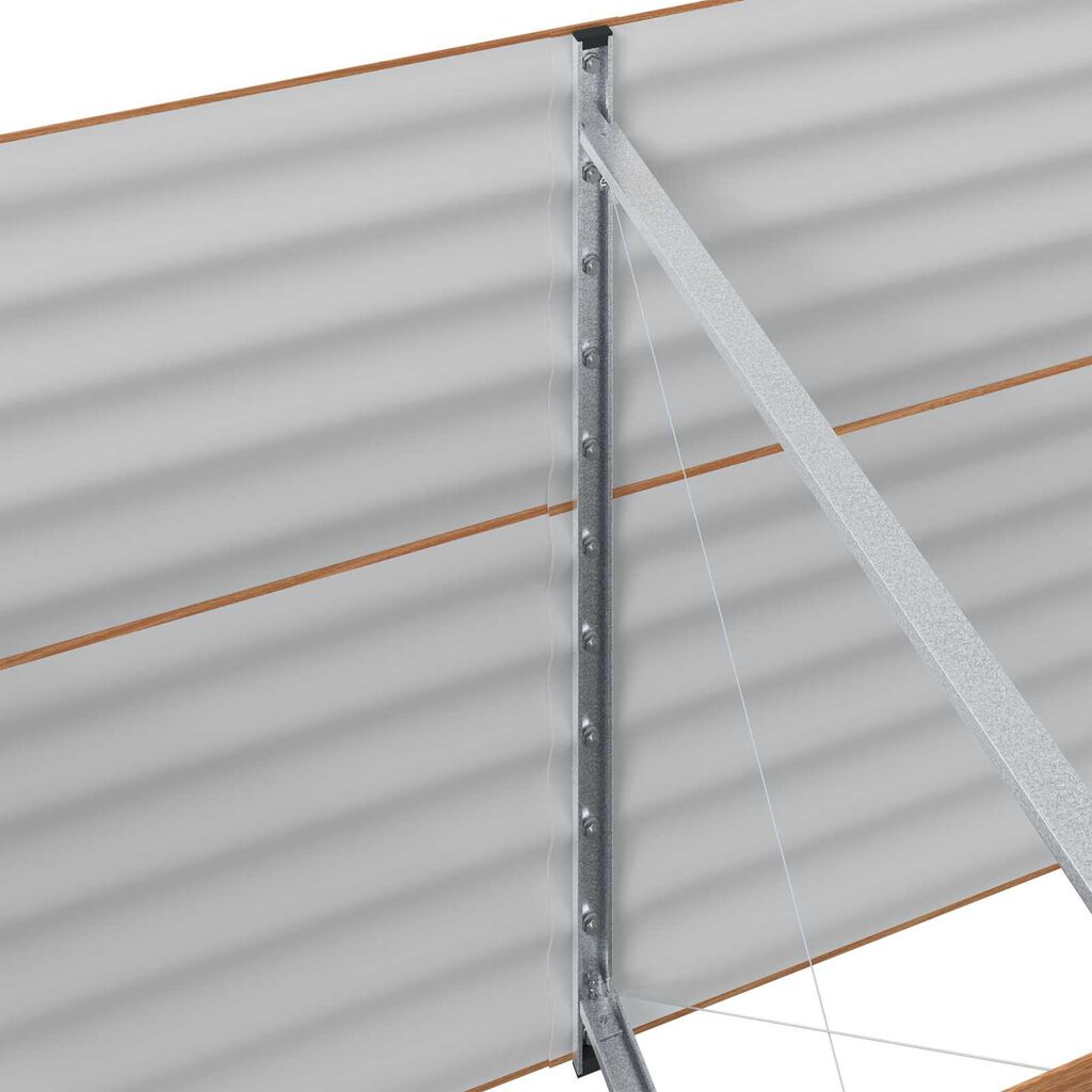 vidaXL Καφέ Υψηλό Κρεβάτι Κήπου - Όψη Ξύλου 240x80x81 εκ. Ατσάλι