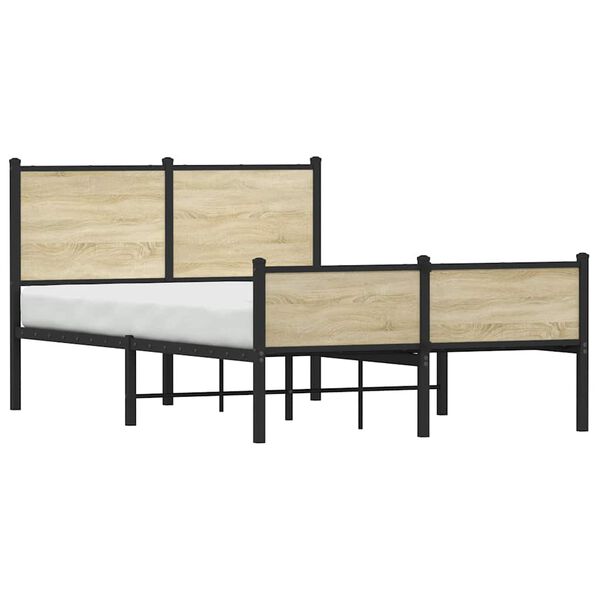vidaXL Σκελετός Κρεβ. Χωρίς Στρώμα Sonoma Δρυς 120x200 εκ. Μεταλλικό