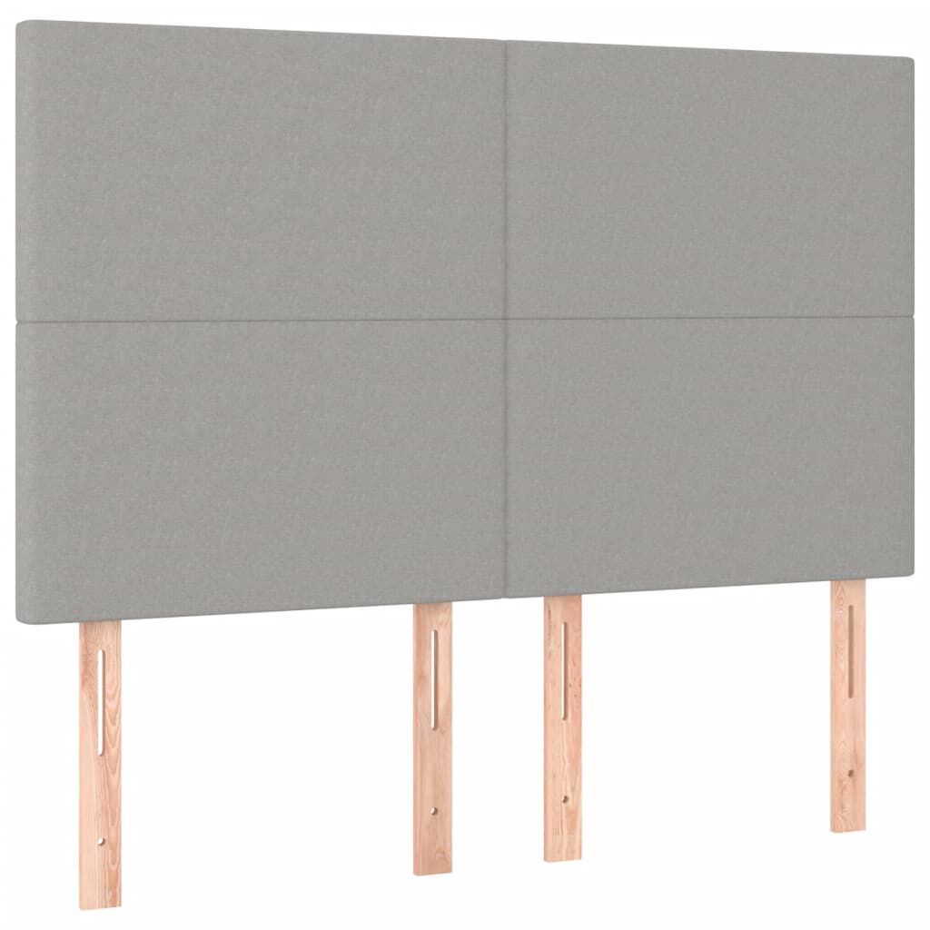 vidaXL Κρεβάτι Boxspring με Στρώμα Ανοιχτό Γκρι 140x190 εκ. Υφασμάτινο