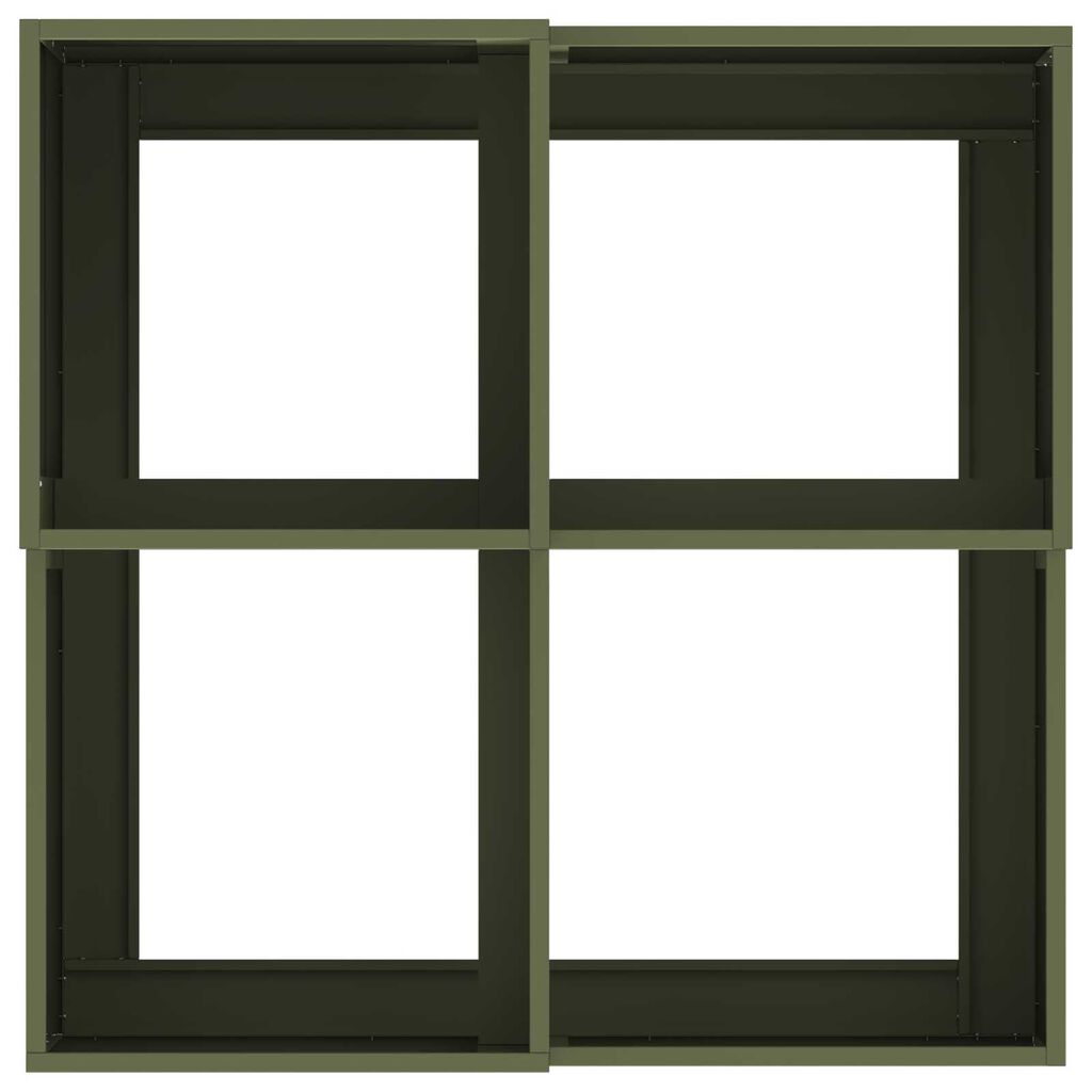 vidaXL Γλάστρα Κήπου 80x80x48 εκ. Ελαιόχρωμο Ατσάλι