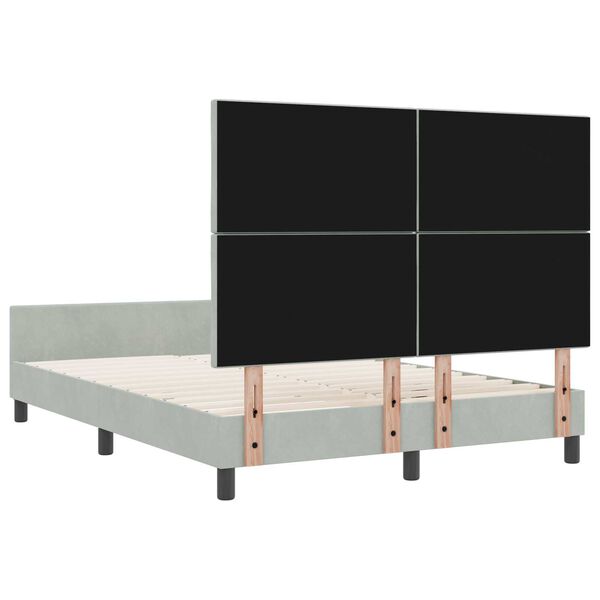 vidaXL Σκελετός Κρεβατιού Ανοιχτό γκρι 140 x 190 cm Βελούδο