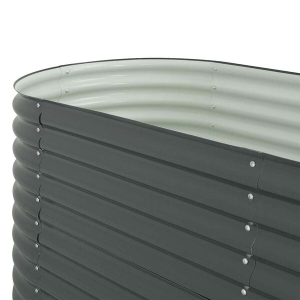 vidaXL Ζαρντινιέρα Υπερυψωμένη Γκρι 400x80x81 εκ. Γαλβανισμ. Χάλυβας
