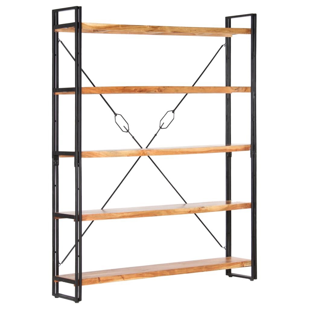vidaXL Βιβλιοθήκη με 5 Επίπεδα 140 x 30 x 180 εκ. Μασίφ Ξύλο Ακακίας