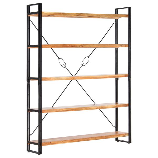 vidaXL Βιβλιοθήκη με 5 Επίπεδα 140 x 30 x 180 εκ. Μασίφ Ξύλο Ακακίας
