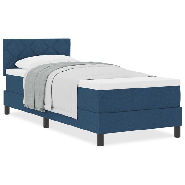 vidaXL Κρεβάτι box spring με στρώμα με στρώμα Μπλε 80 x 200 cm ύφασμα