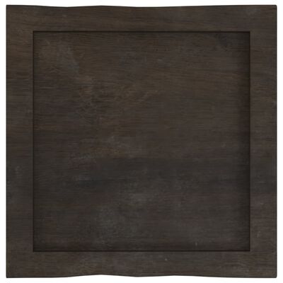 vidaXL Επιφ Τραπεζιού Αν Καφέ 40x40x(2-6)εκ. Ακατέργ. Μασίφ Ξύλο Δρυός