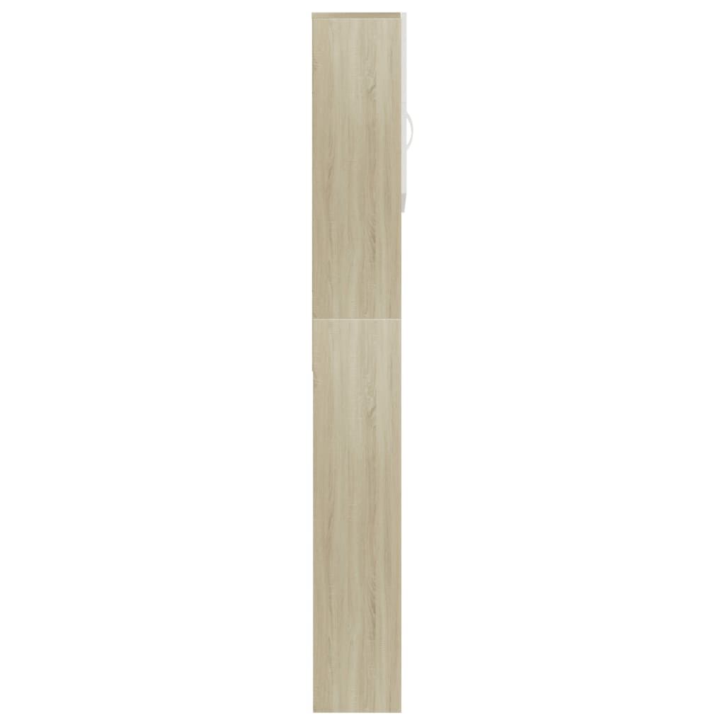 vidaXL Ντουλάπι Πλυντηρ. Λευκό και Sonoma Δρυς 64 x 25,5 x 190 εκ.