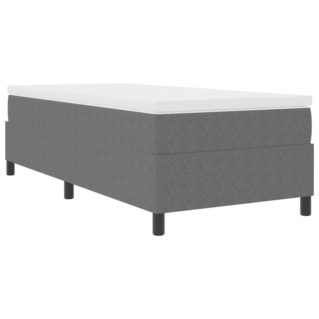 vidaXL Κρεβάτι Box Spring με Στρώμα Γκρι Μονό Βελούδο