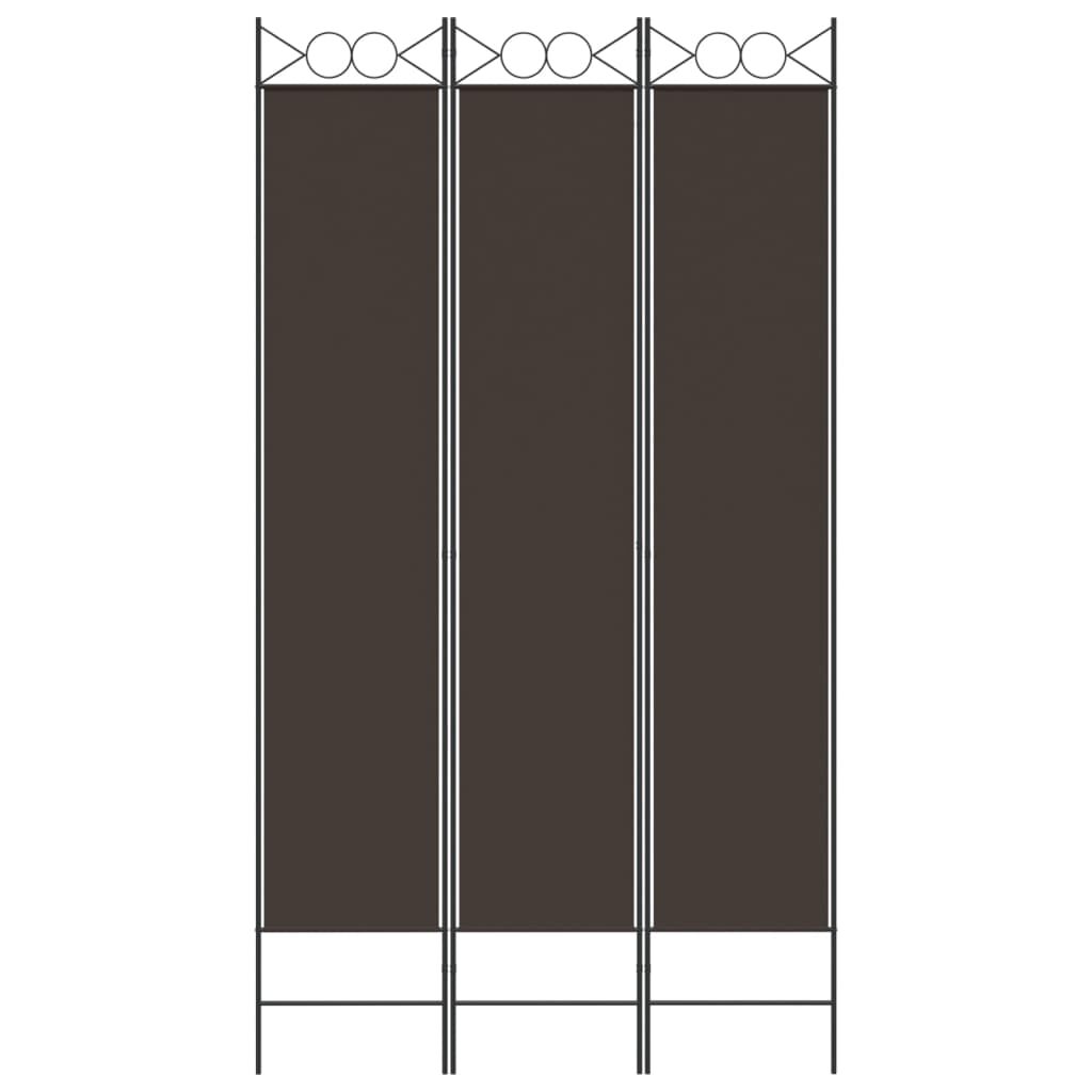 vidaXL Διαχωριστικό Δωματίου με 3 Πάνελ Καφέ 120x220 εκ. από Ύφασμα