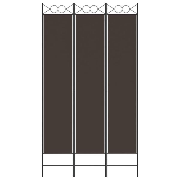 vidaXL Διαχωριστικό Δωματίου με 3 Πάνελ Καφέ 120x220 εκ. από Ύφασμα