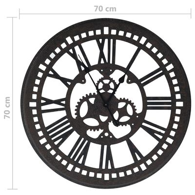 321465 vidaXL Wall Clock Black 70 cm MDF