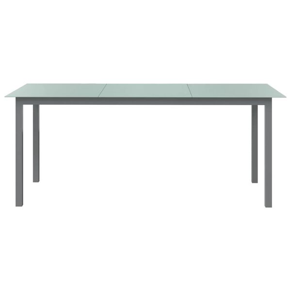 vidaXL Τραπέζι Κήπου Ανοιχτό Γκρι 190x90x74 εκ. από Αλουμίνιο / Γυαλί