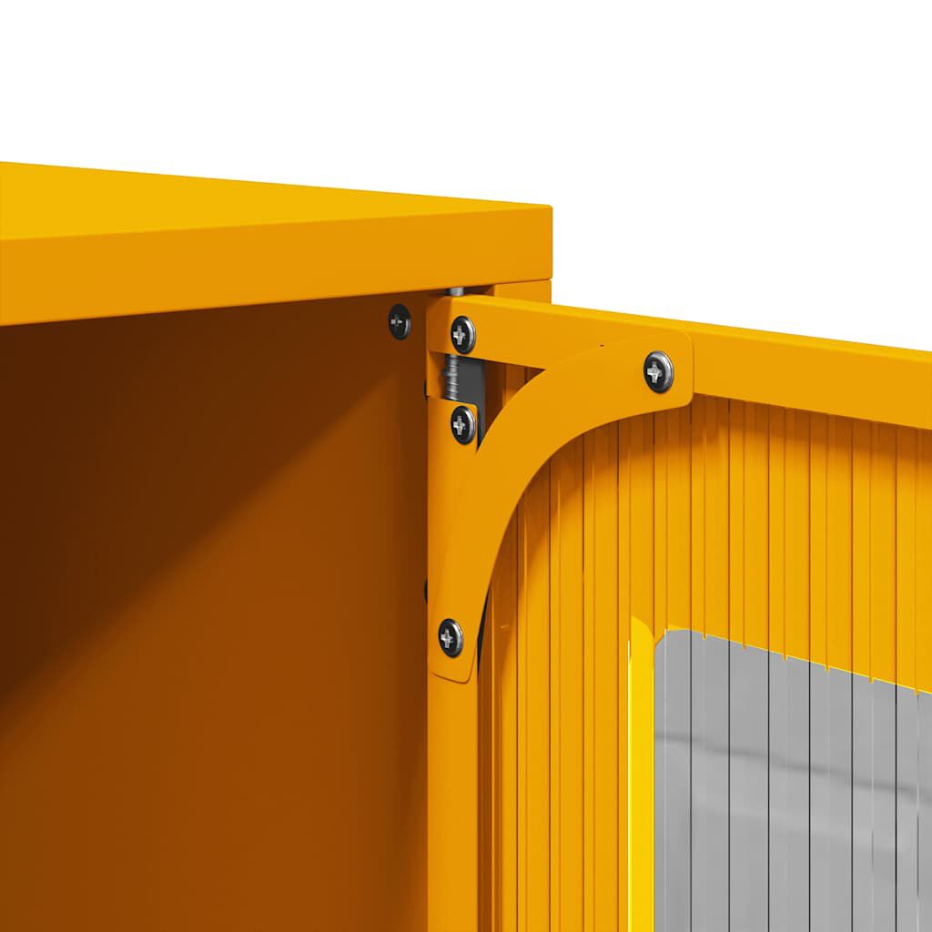 vidaXL Highboard Μουστάρδα κίτρινη 68x39x123 cm Χάλυβας