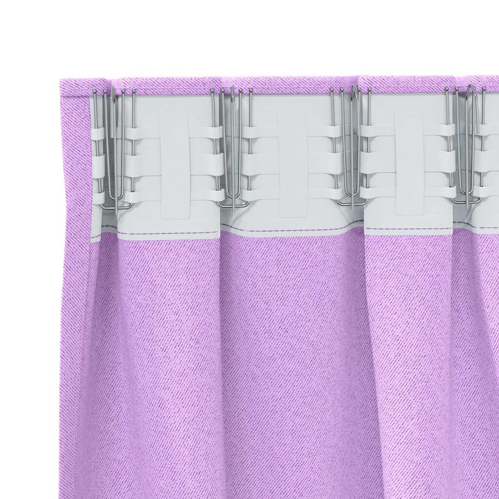 vidaXL Κουρτίνες με κουρτίνες 2 pcs Μοβ 260 x 140 εκ. Πολυεστέρας