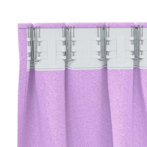 vidaXL Κουρτίνες με κουρτίνες 2 pcs Μοβ 260 x 140 εκ. Πολυεστέρας