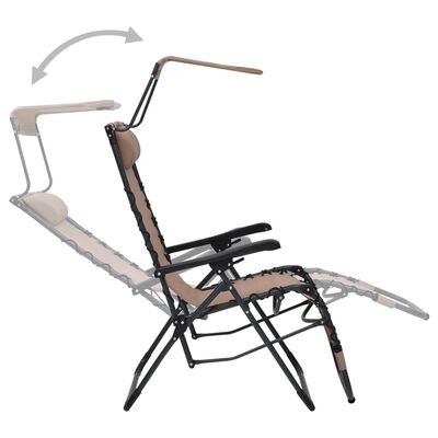 vidaXL Καρέκλες Εξ. Χώρου Πτυσσόμενες 2 τεμ. Taupe από Textilene