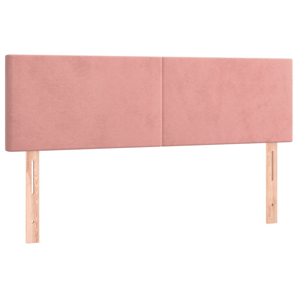 vidaXL Κρεβάτι Boxspring με Στρώμα Ροζ 140x200 εκ. Βελούδινο