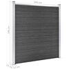 vidaXL Σετ Πάνελ Περίφραξης Μαύρο 965 x (105-186) εκ. από WPC
