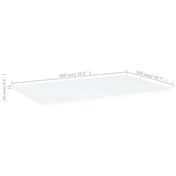 vidaXL Ράφια Βιβλιοθήκης 4 τεμ. Λευκά 80x50x1,5 εκ. από Επεξ. Ξύλο