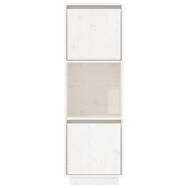 vidaXL Ντουλάπι Ψηλό Λευκό 38 x 35 x 117 εκ. από Μασίφ Ξύλο Πεύκου