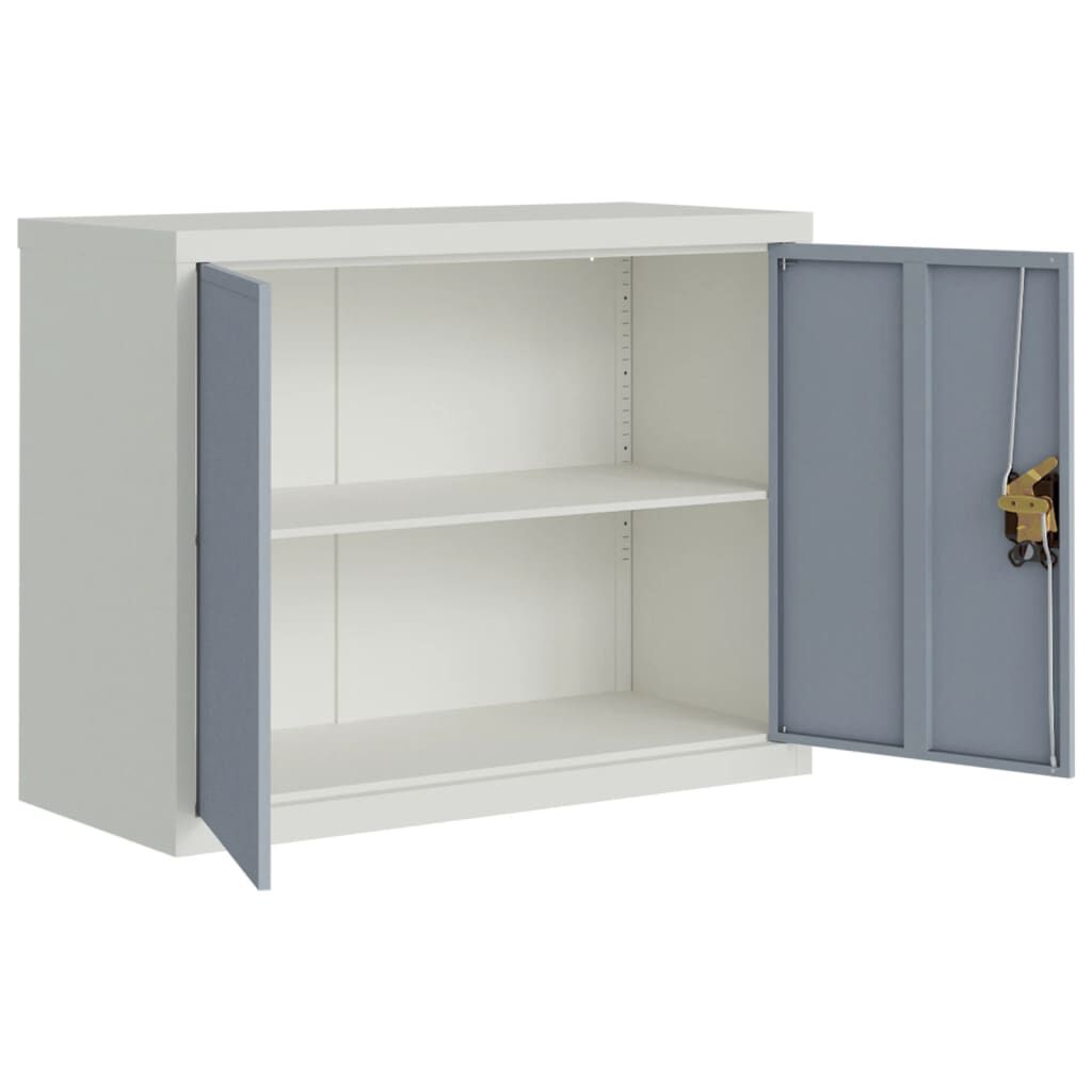 vidaXL Αρχειοθήκη Ανοιχτό Γκρι & Σκούρο Γκρι 90x40x70 εκ. Ατσάλινη