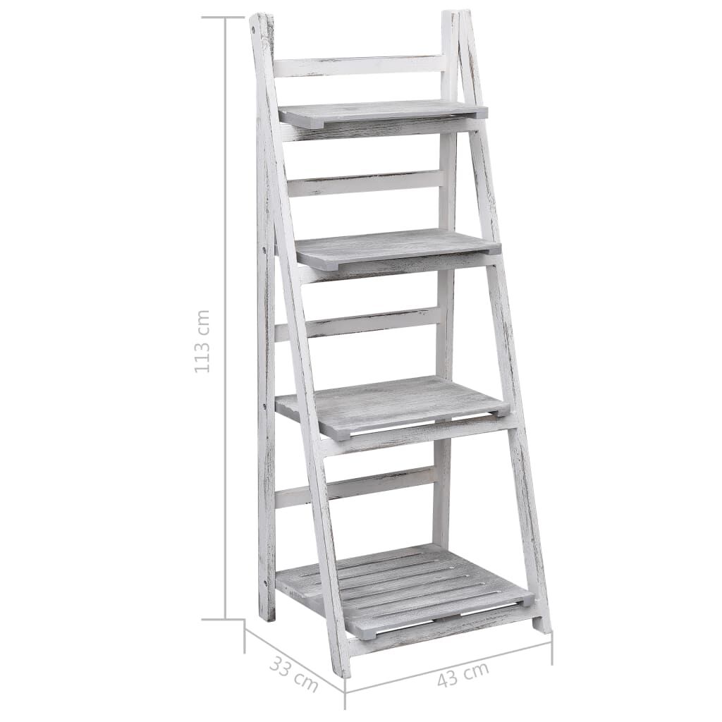 vidaXL Ραφιέρα Φυτών Τετραώροφη Γκρι 43 x 33 x 113 εκ. Ξύλινη