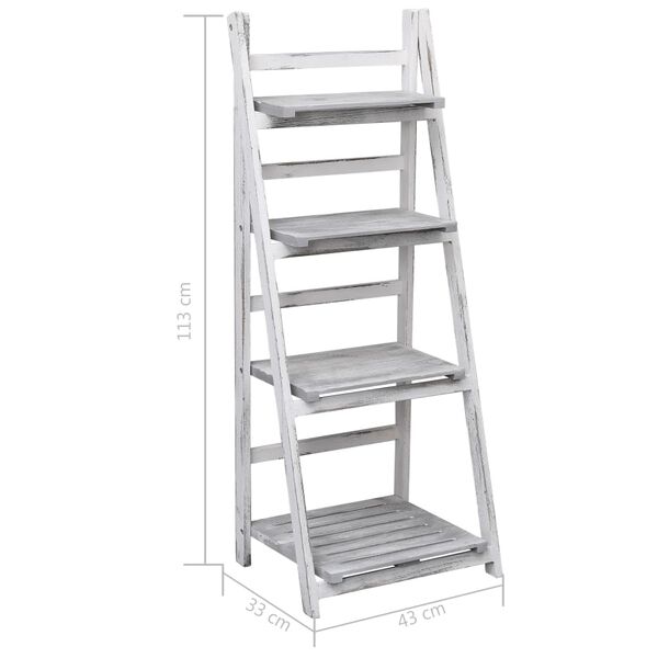 vidaXL Ραφιέρα Φυτών Τετραώροφη Γκρι 43 x 33 x 113 εκ. Ξύλινη
