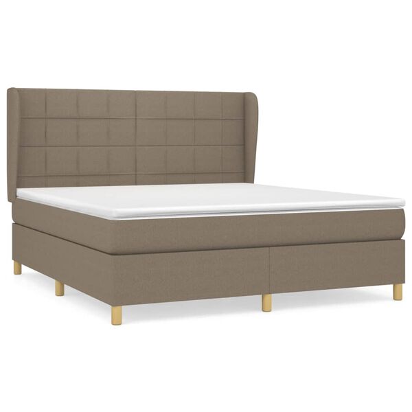 vidaXL &Kappa;&rho;&epsilon;&beta;ά&tau;&iota; Boxspring &mu;&epsilon; &Sigma;&tau;&rho;ώ&mu;&alpha; Taupe 180x200 &epsilon;&kappa;. &Upsilon;&phi;&alpha;&sigma;&mu;ά&tau;&iota;&nu;&omicron;