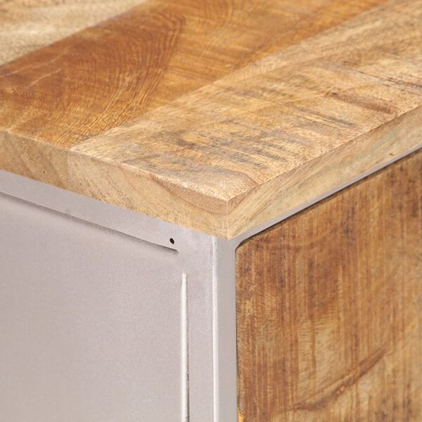 vidaXL Ντουλάπι 60 x 35 x 75 εκ. από Ακατέργαστο Ξύλο Μάνγκο & Σίδερο