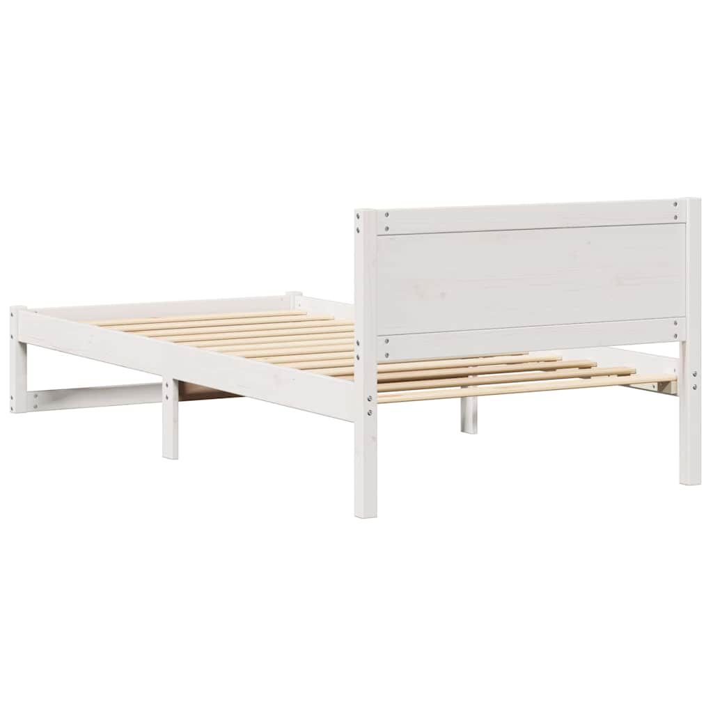 vidaXL Σκελετός Κρεβατιού Λευκό 100 x 200 cm Μασίφ ξύλο πεύκου
