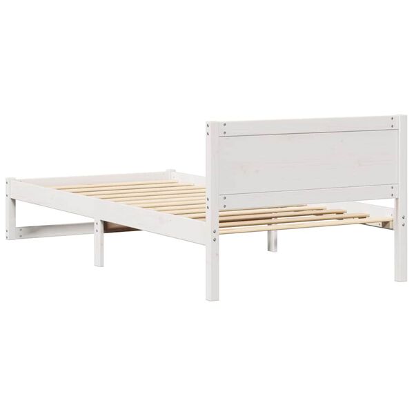 vidaXL Σκελετός Κρεβατιού Λευκό 100 x 200 cm Μασίφ ξύλο πεύκου