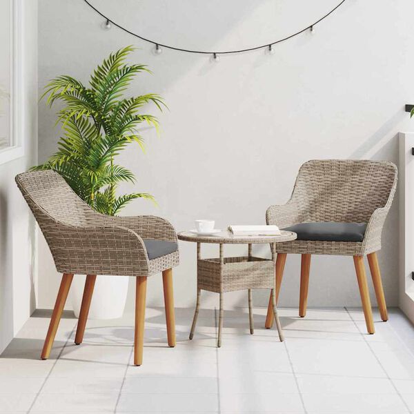 vidaXL Καρέκλα Κήπου 2 pcs Μαύρο 55 x 62.5 x 82 εκ. συνθετικό ρατάν