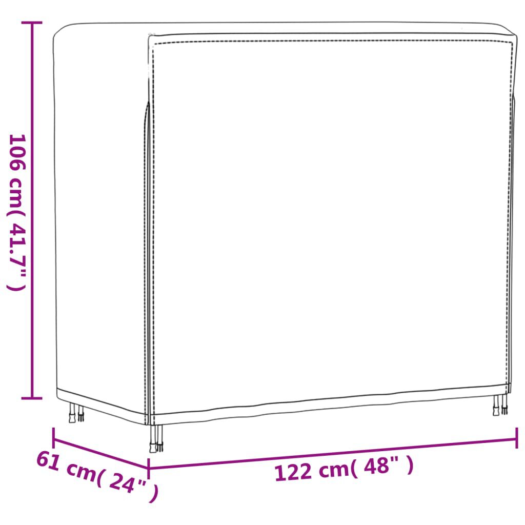 vidaXL Κάλυμμα Ραφιού Καυσόξυλων Μαύρο 122x61x106 εκ. 420D Υφ. Oxford