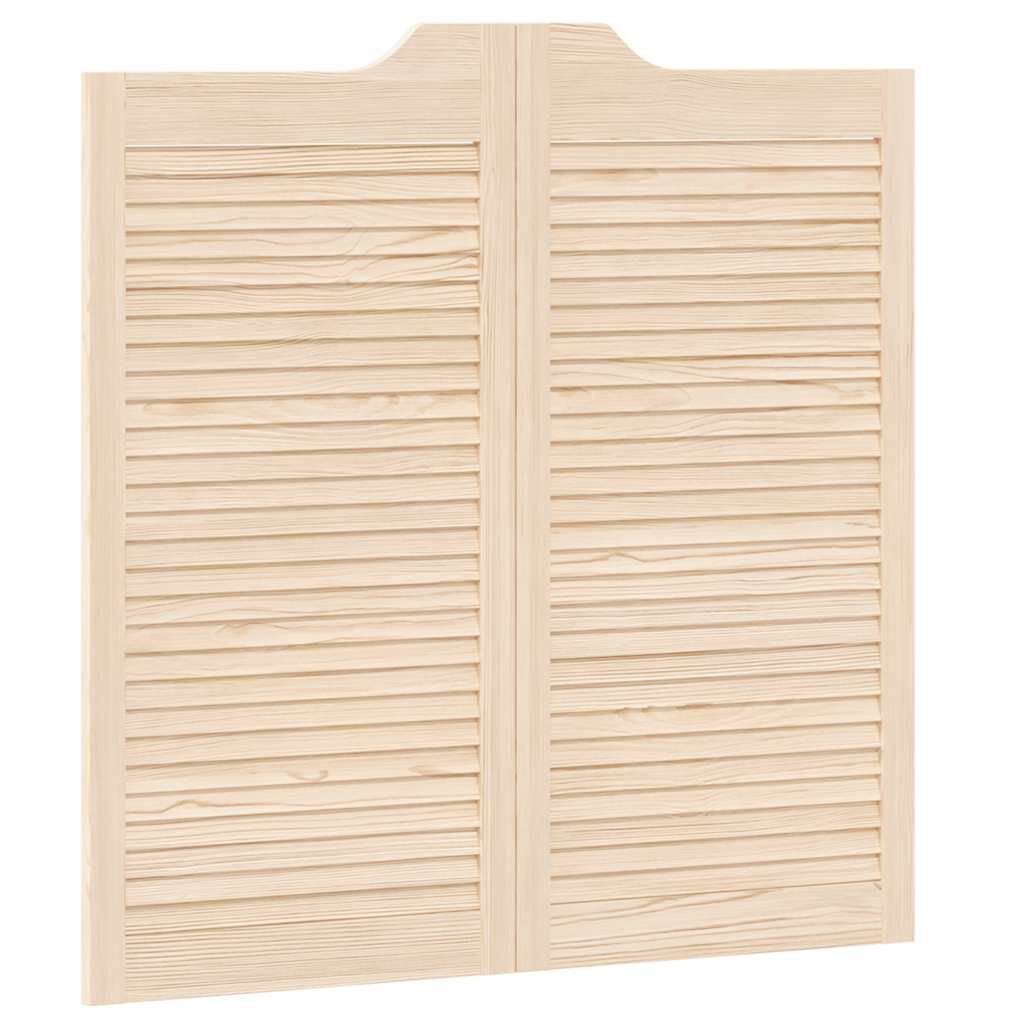 vidaXL Swing Doors Louvred Design 1-Pair 100x100 cm μασίφ ξύλο πεύκο