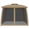 vidaXL Κιόσκι με Διπλούς Τοίχους/Δίχτυ Taupe 2,93x2,93 μ. από Ατσάλι