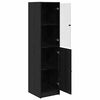 vidaXL Highboard &Mu;&alpha;ύ&rho;&eta; &Omicron;&xi;&upsilon;ά 35 x 37 x 142 &epsilon;&kappa; &Epsilon;&pi;&epsilon;&xi;&epsilon;&rho;&gamma;&alpha;&sigma;&mu;έ&nu;&omicron; &xi;ύ&lambda;&omicron;