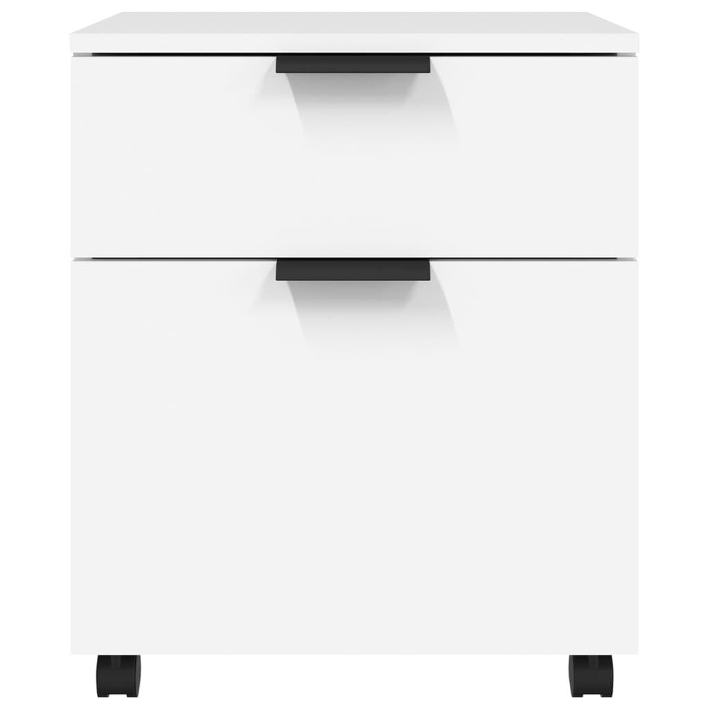 vidaXL Κινητό Ντουλάπι Αρχείων Λευκό 45 x 38 x 54 εκ. Επεξ. Ξύλο Ρόδες