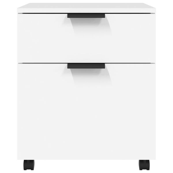 vidaXL Κινητό Ντουλάπι Αρχείων Λευκό 45 x 38 x 54 εκ. Επεξ. Ξύλο Ρόδες