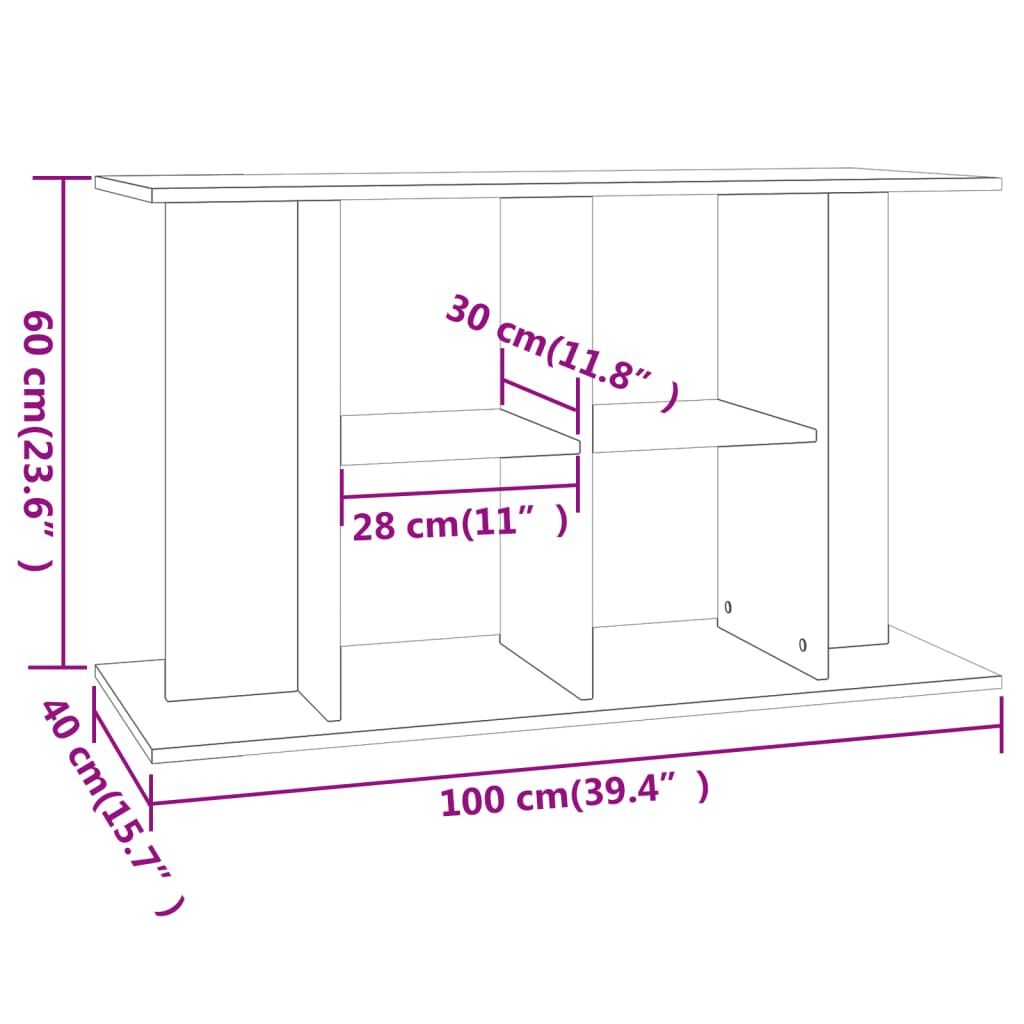 vidaXL Βάση Ενυδρείου Γκρι Sonoma 100x40x60 εκ. από Επεξεργασμένο Ξύλο