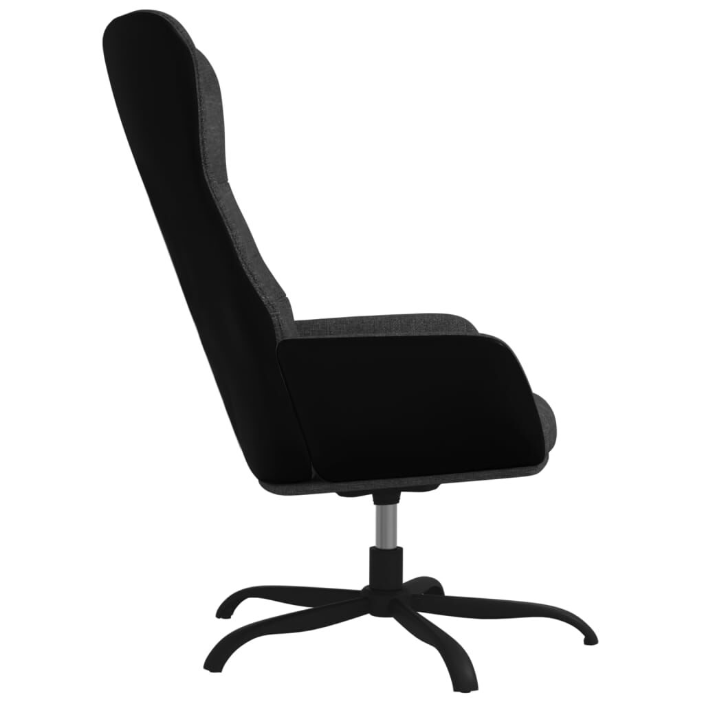vidaXL Πολυθρόνα Relax Σκούρο Γκρι Υφασμάτινη με Υποπόδιο