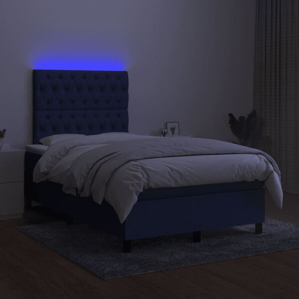 vidaXL &Kappa;&rho;&epsilon;&beta;ά&tau;&iota; Boxspring &mu;&epsilon; &Sigma;&tau;&rho;ώ&mu;&alpha; & LED &Mu;&pi;&lambda;&epsilon; 120x190&epsilon;&kappa;. &Upsilon;&phi;&alpha;&sigma;&mu;ά&tau;&iota;&nu;&omicron;